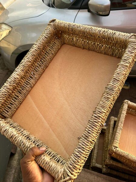 Panier rectangulaire en rotin