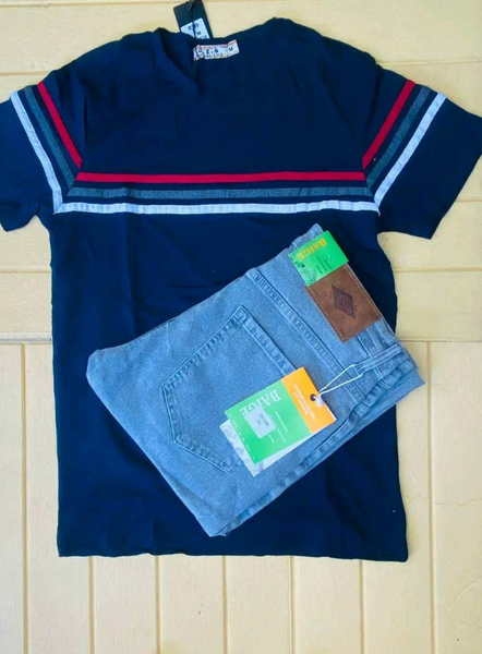 combo of a trousers and t shirt 