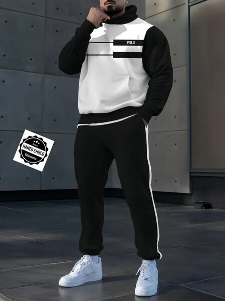 Complet polo blanc noir