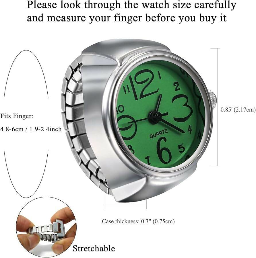 Montre Anneau Réglable en Acier