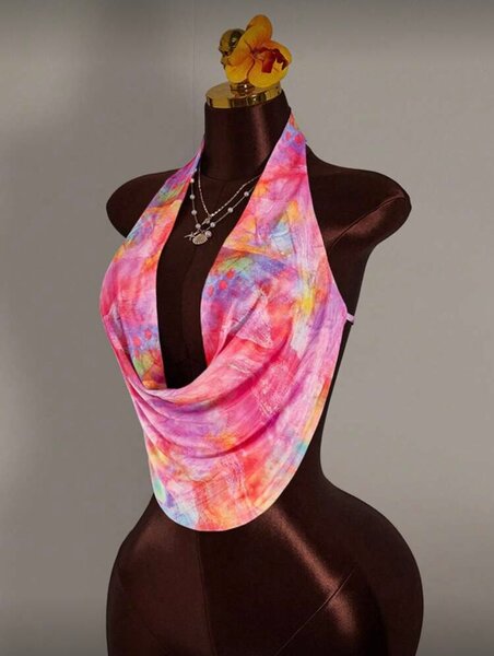 Top dos-nu coloré chic