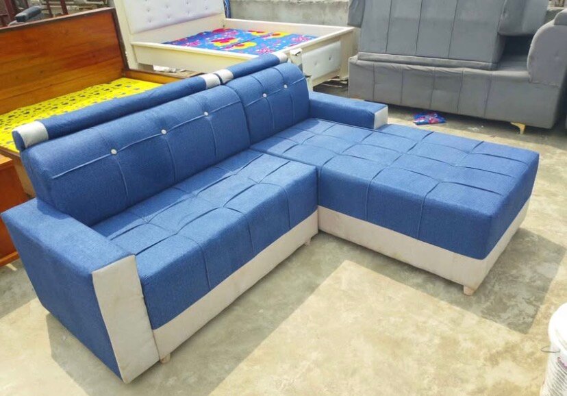 Canapé d'angle bleu moderne