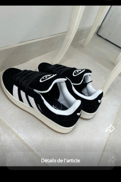 Baskets noires en daim homme