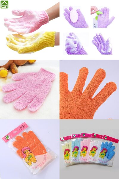 Gants de gommage colorés