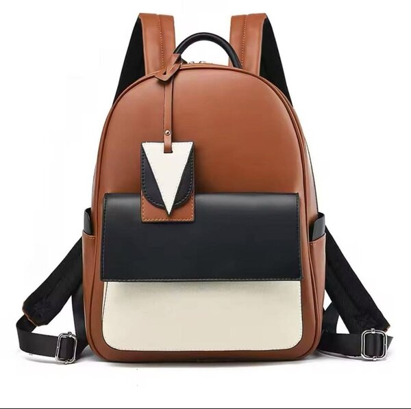 Sac à dos en cuir marron