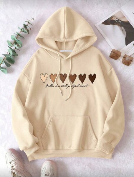 Sweat à capuche beige