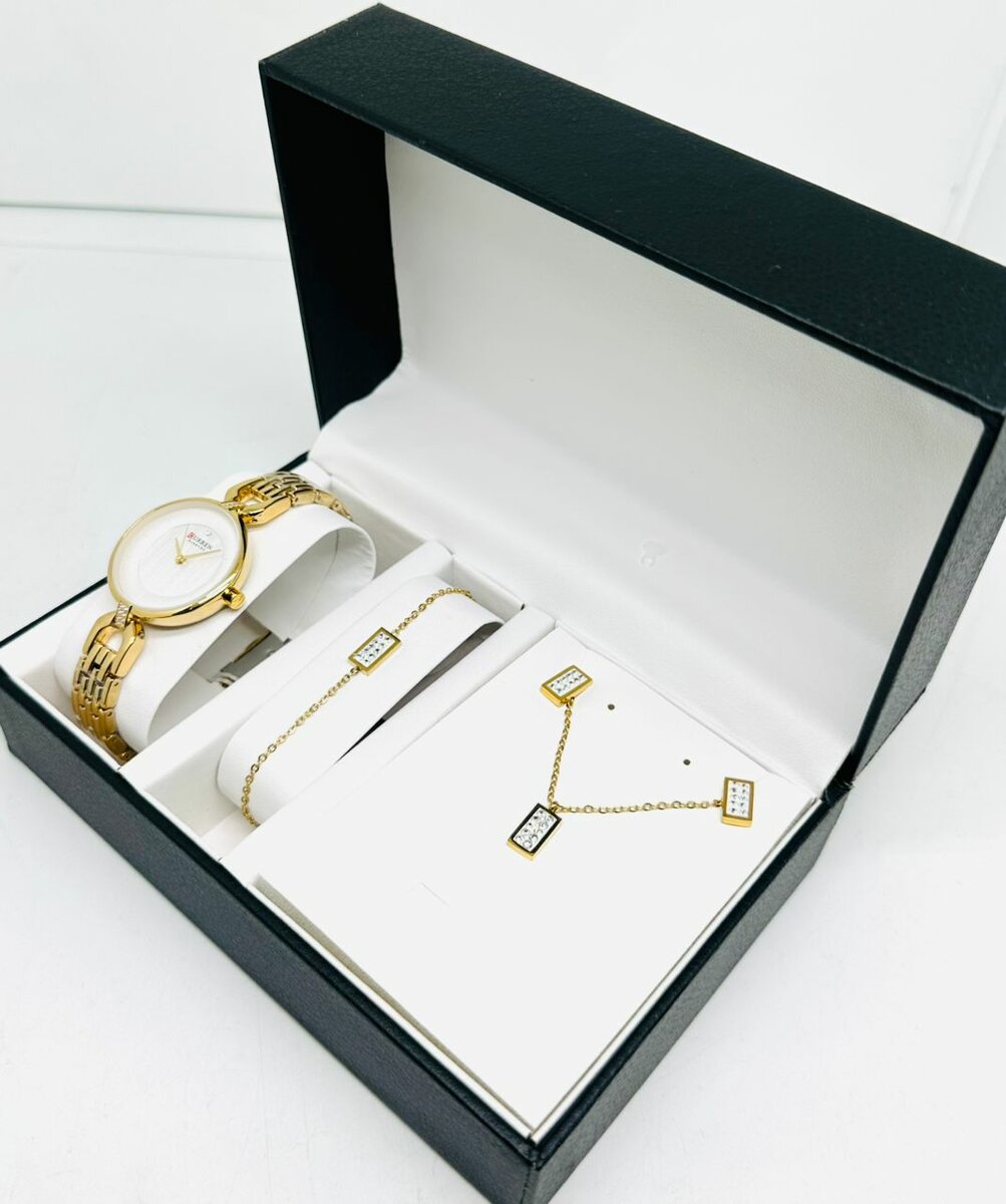 Coffret Montre & Bijoux Doré