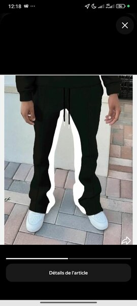 Pantalon évasé noir et blanc