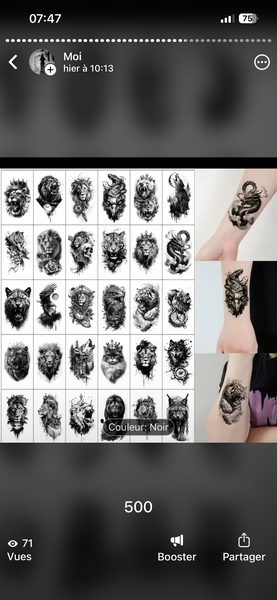 Tatouages Temporaires Éphémères