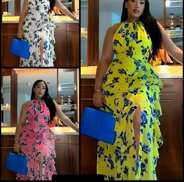 Robe longue à fleurs