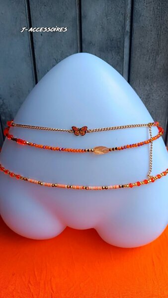 Perles au rein papillon or