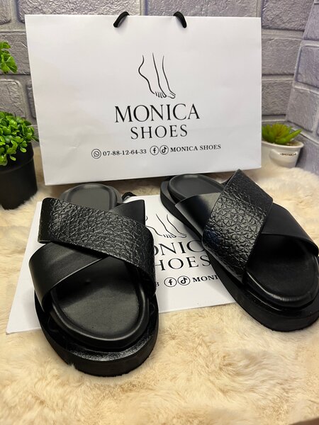 Sandales Croisées Noires homme