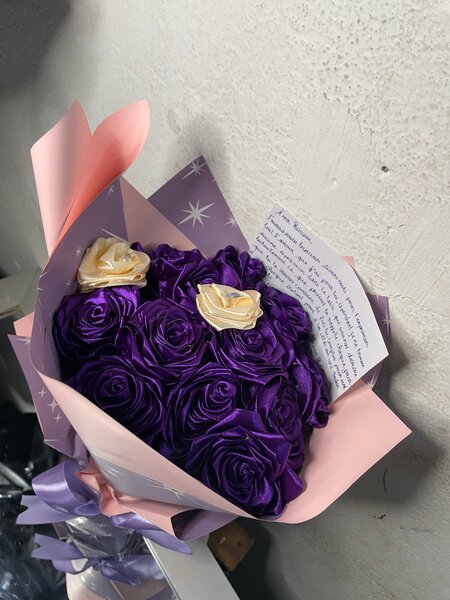 Bouquet de roses en soie