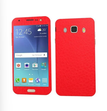 Samsung Galaxy J5 2016 Red Common Leather Texture Mobile Skin