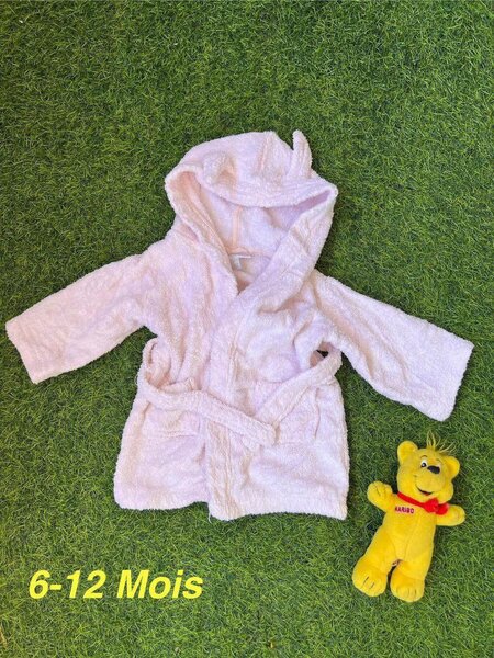 Peignoir bébé doux 6-12 mois