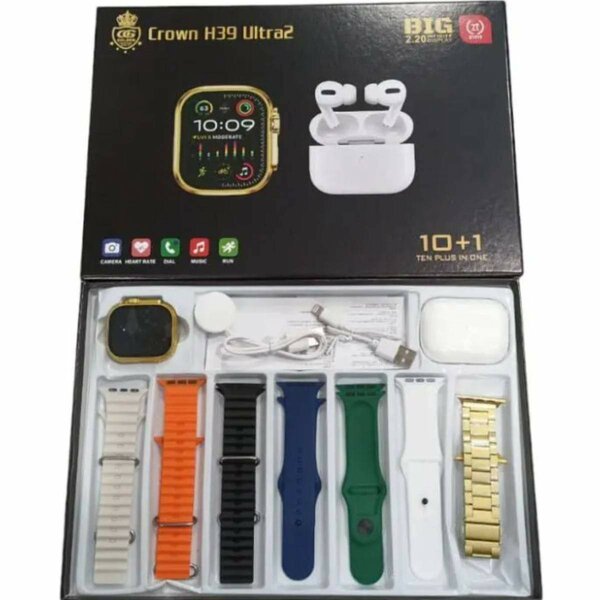 Crown H39 ultra 2 7 straps with Airpods  pro Smart Watch