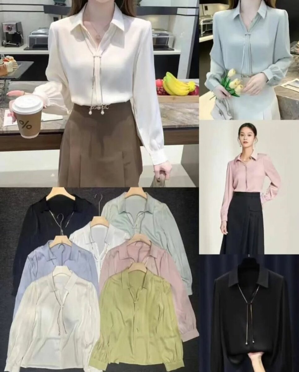 Женская блузка Gefevoqe офисного стиля из полиэстера