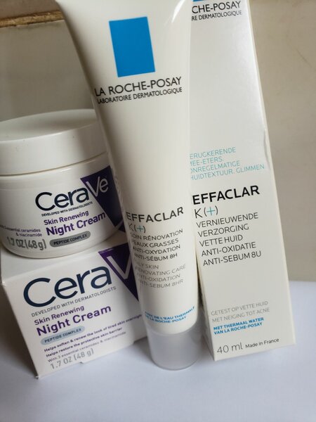 Cerave moisturizing lotion, Acne foam cleanser and facial cr