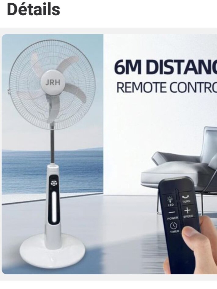 Ventilateur solaire JRH avec télécommande