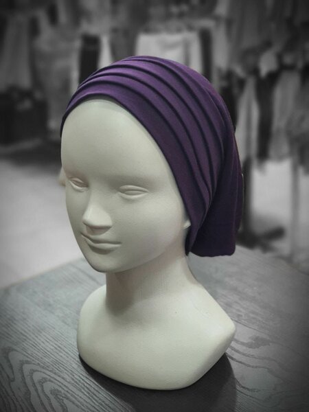 Turban élégant violet femme