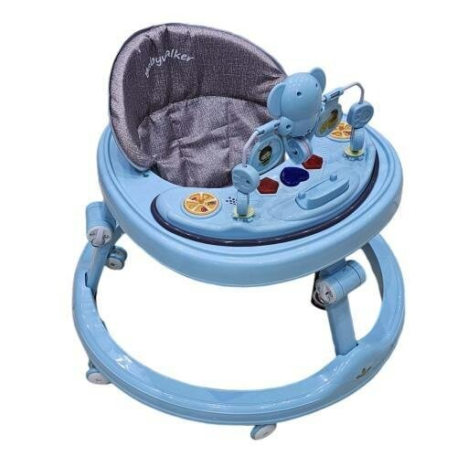 Trotteur bébé bleu  Design ludique avec jouets interactifs