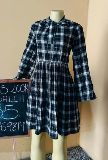Checkered dress black