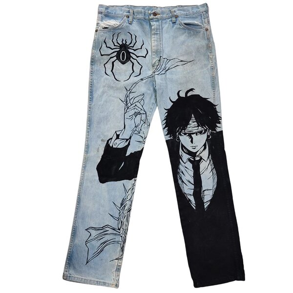 Jeans en denim à motif animé