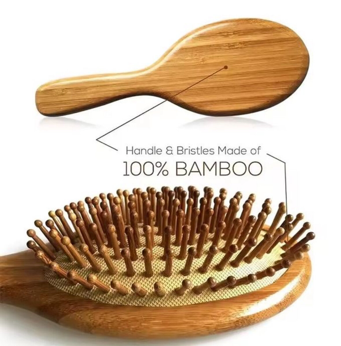 Brosse à cheveux en bambou éco