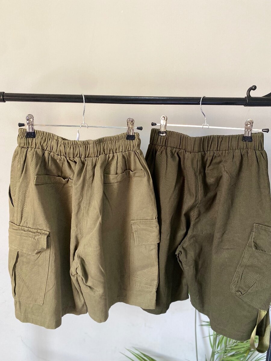 Olive green cargo shorts
