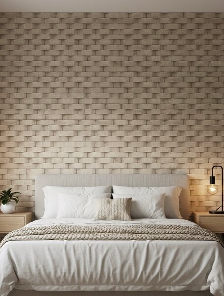 Papier Peint Effet Brique Beige