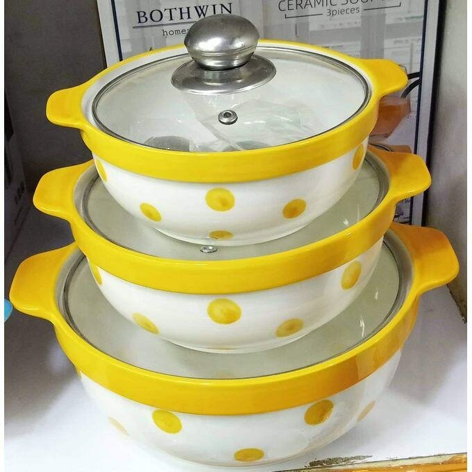 Ensemble de 3 casseroles en céramique