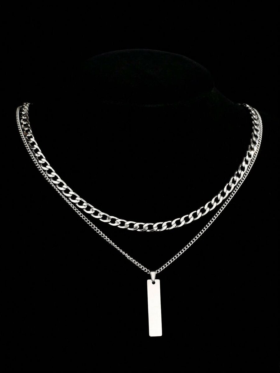 Collier chaîne double en argent