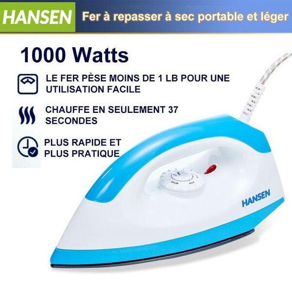 Fer à repasser sec Hansen 1000W
