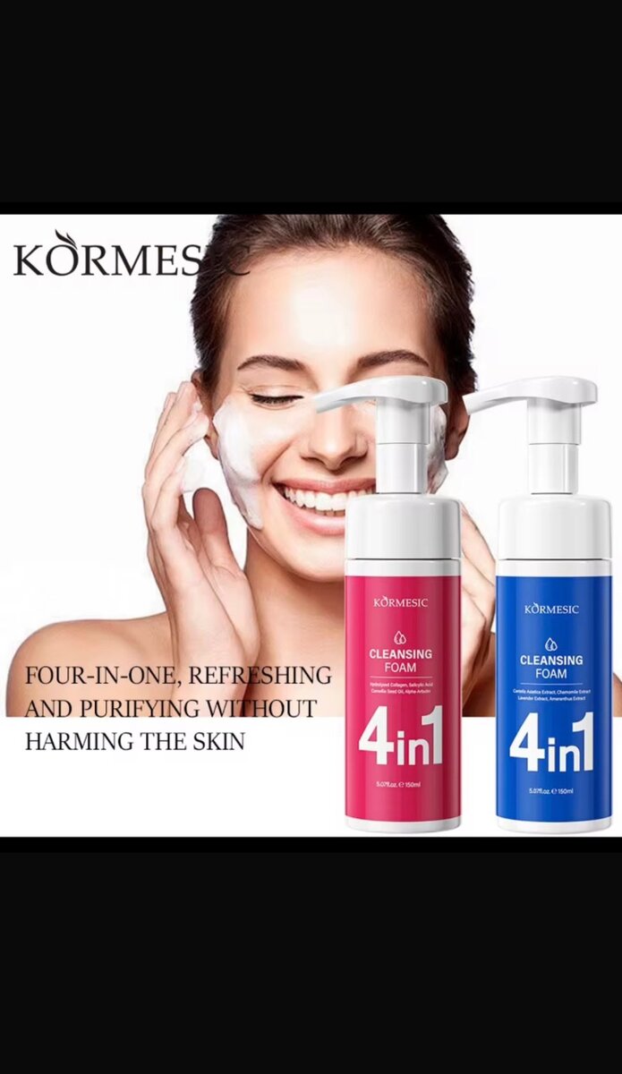 Mousse nettoyante visage 4-en-1