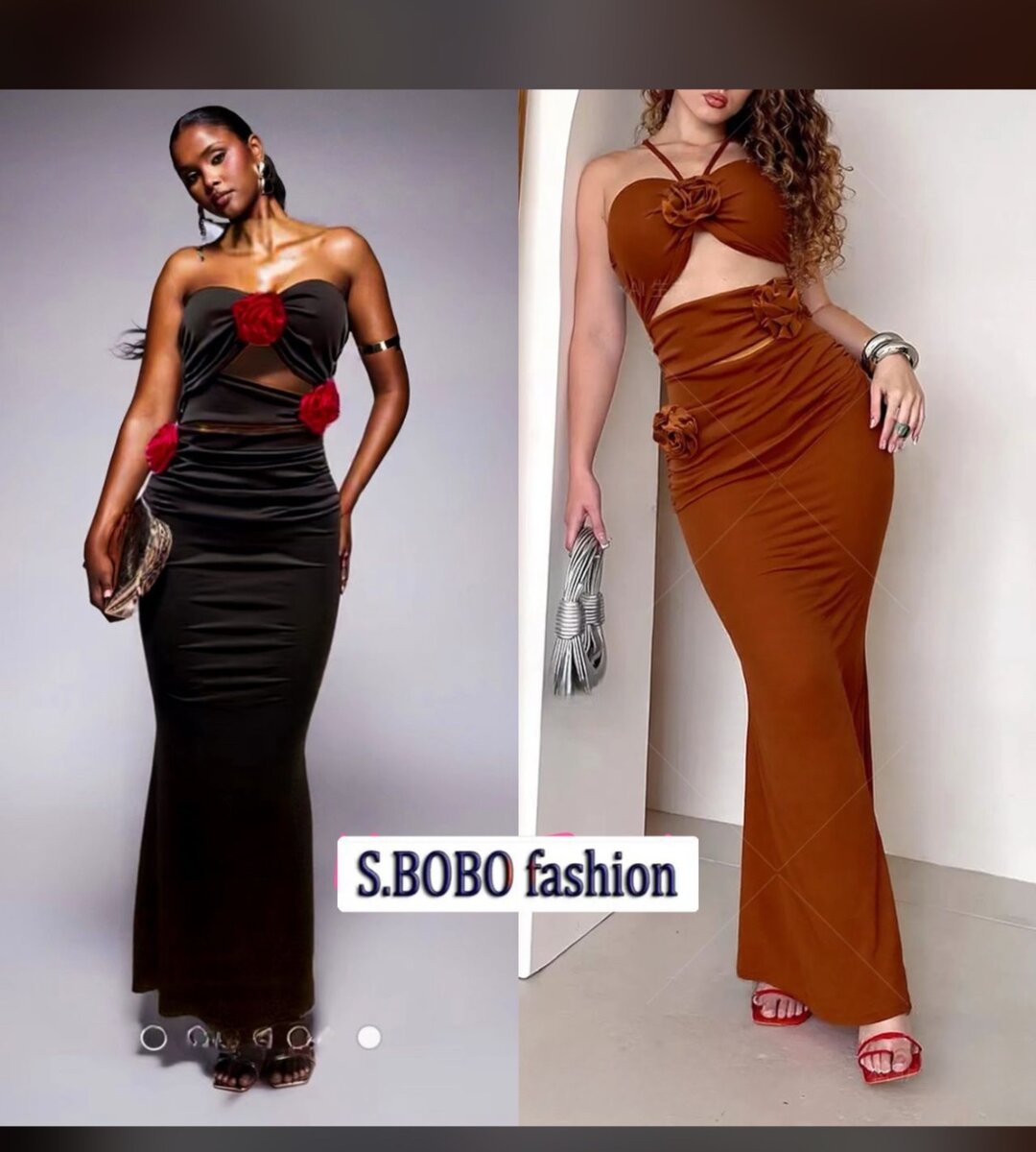 Robe longue chic avec fleurs