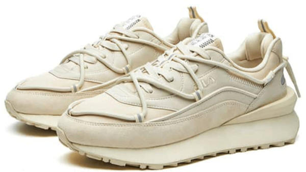 Baskets en cuir beige tendance