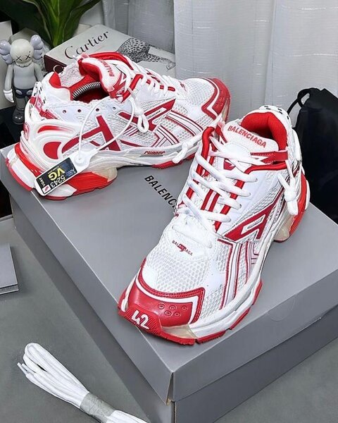 Baskets Balenciaga Track Rouge et Blanc