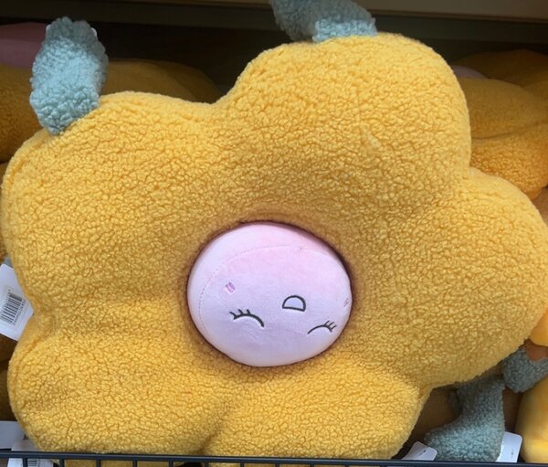 Coussin peluche fleur douce