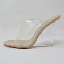 Sandales à talon transparent