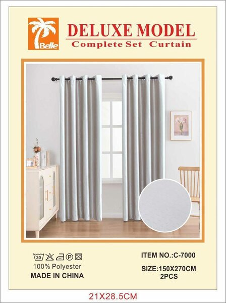 Rideaux occultants gris Belle 150x270cm