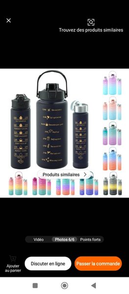 Gourde Motivante 2L Arc-en-Ciel