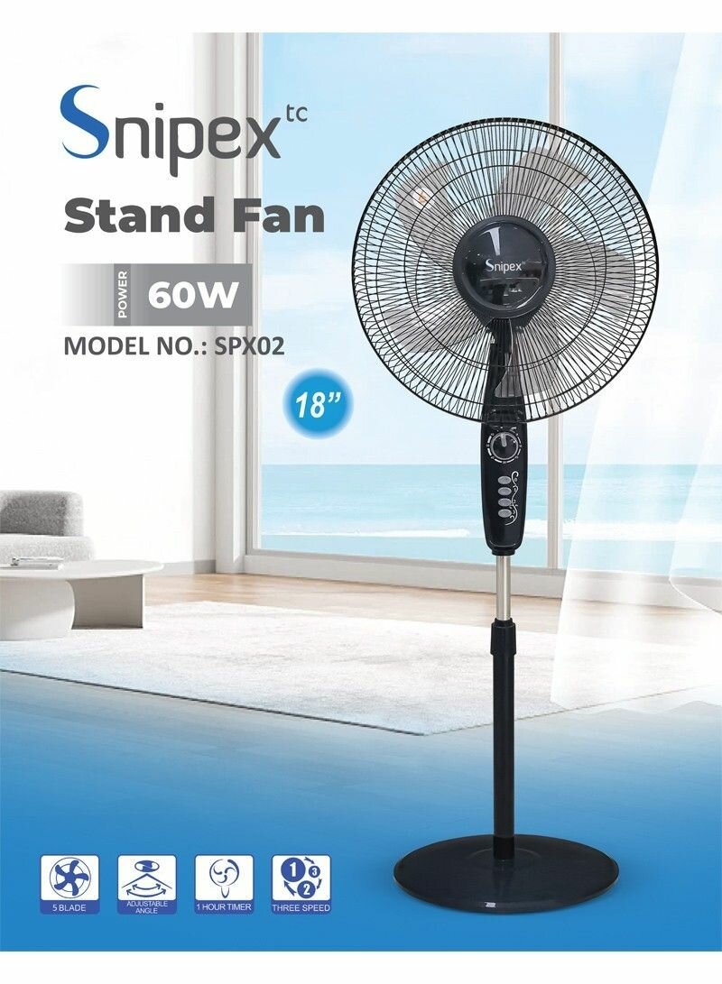 18" 60W PEDESTAL STAND FAN