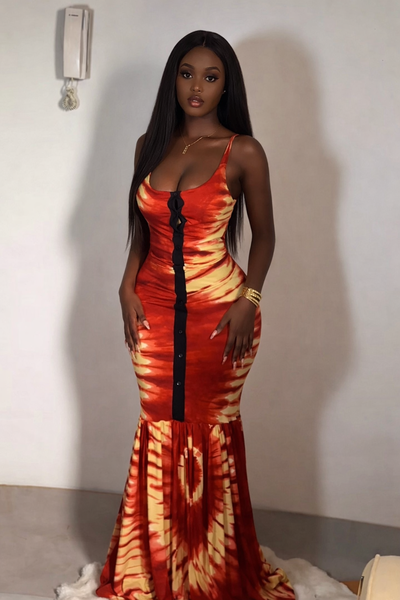 Robe longue tie-dye élégante