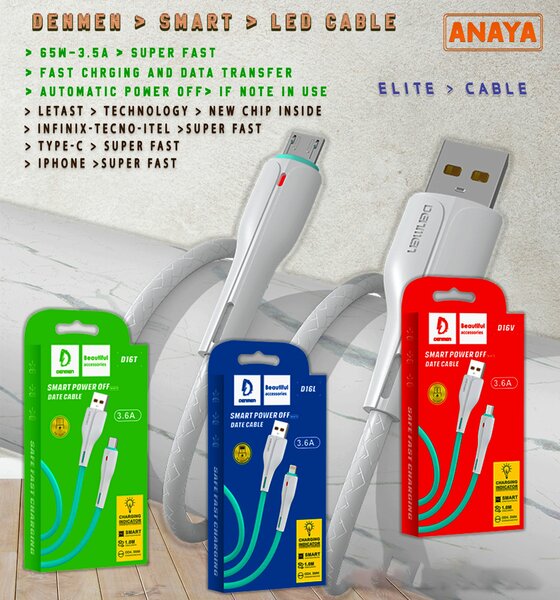 Soft silicone USB Data Cables + LED Indicator