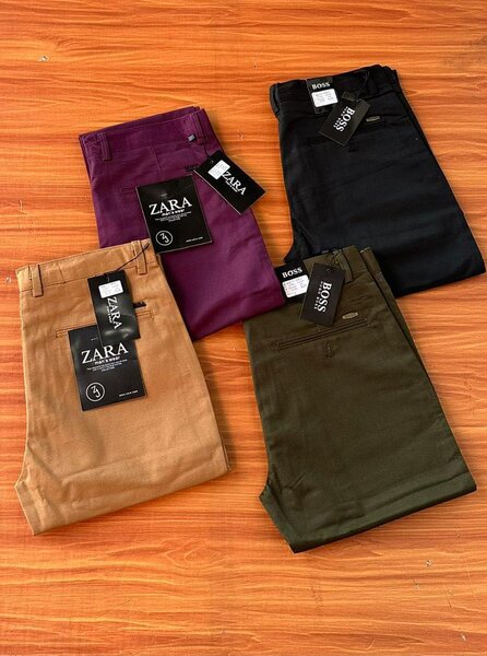 Original smooth textured heavy mens khaki trousers