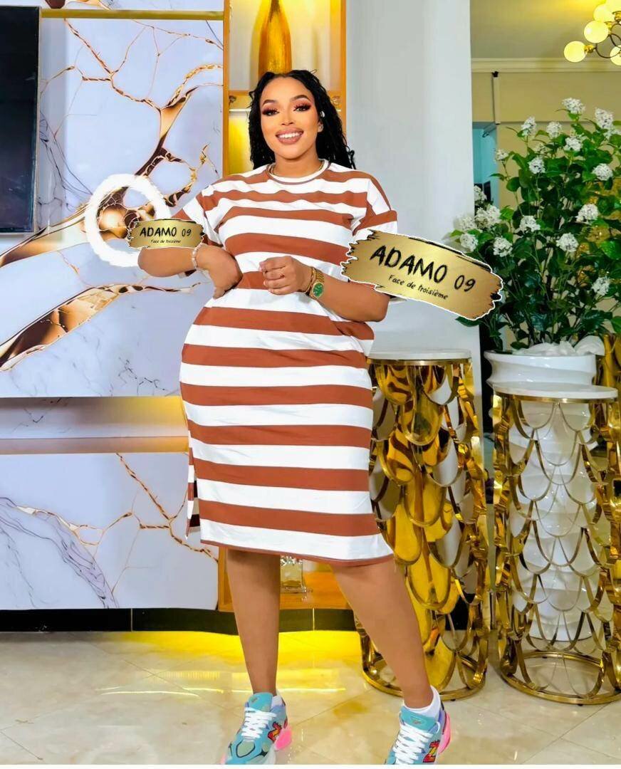 Robe décontractée à rayures