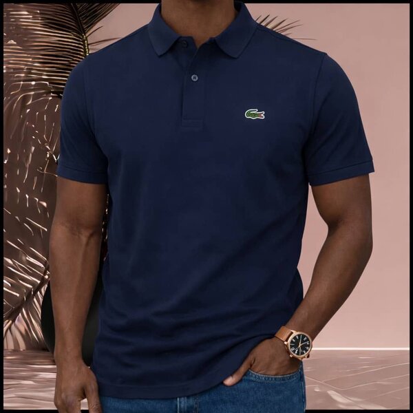 Polo Lacoste homme bleu marine