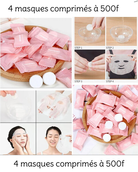 Lot de 4 Masques Comprimés
