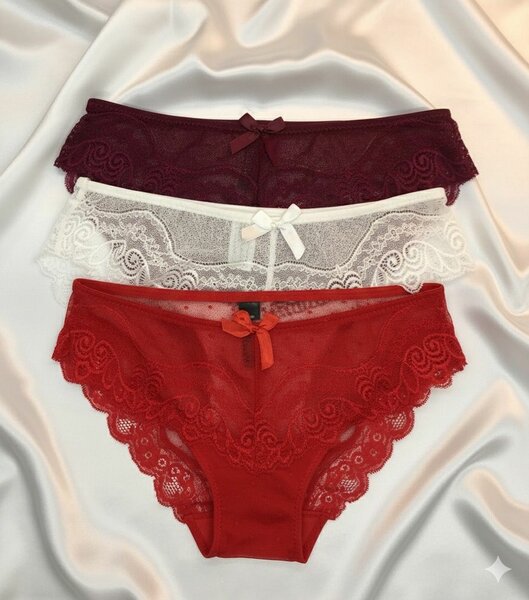 Lot de 3 slip en dentelle