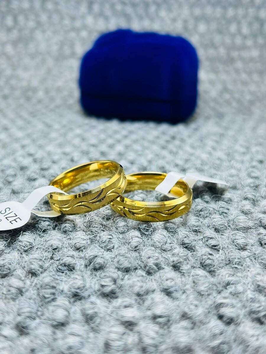 Bagues de mariage en acier inoxydable or plaqué 